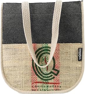 MAD OWL Sustainable Shopper with Coffee Bag, Handmade, Large UPCYCLING Shopping Bag…