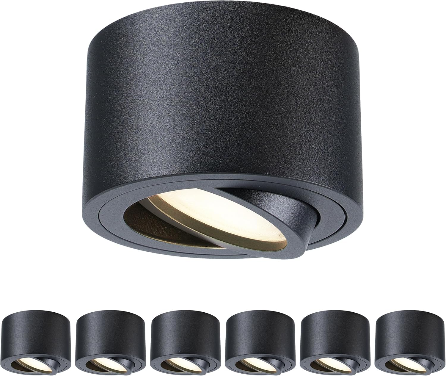 mega lumen Dimmable LED Ceiling Spotlights Black (Pack of 6), 5W 3CCT CRI90+