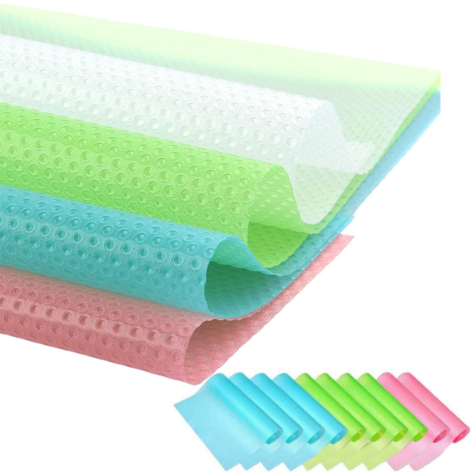 YgonziRuvc 12Pack Fridge Liners for Shelves, Adjustable Fridge Mats for Shelves with Easy-Clean Design, Fridges Shelf Liners, Protective Pads for Kitchen Organization and Food Preservation