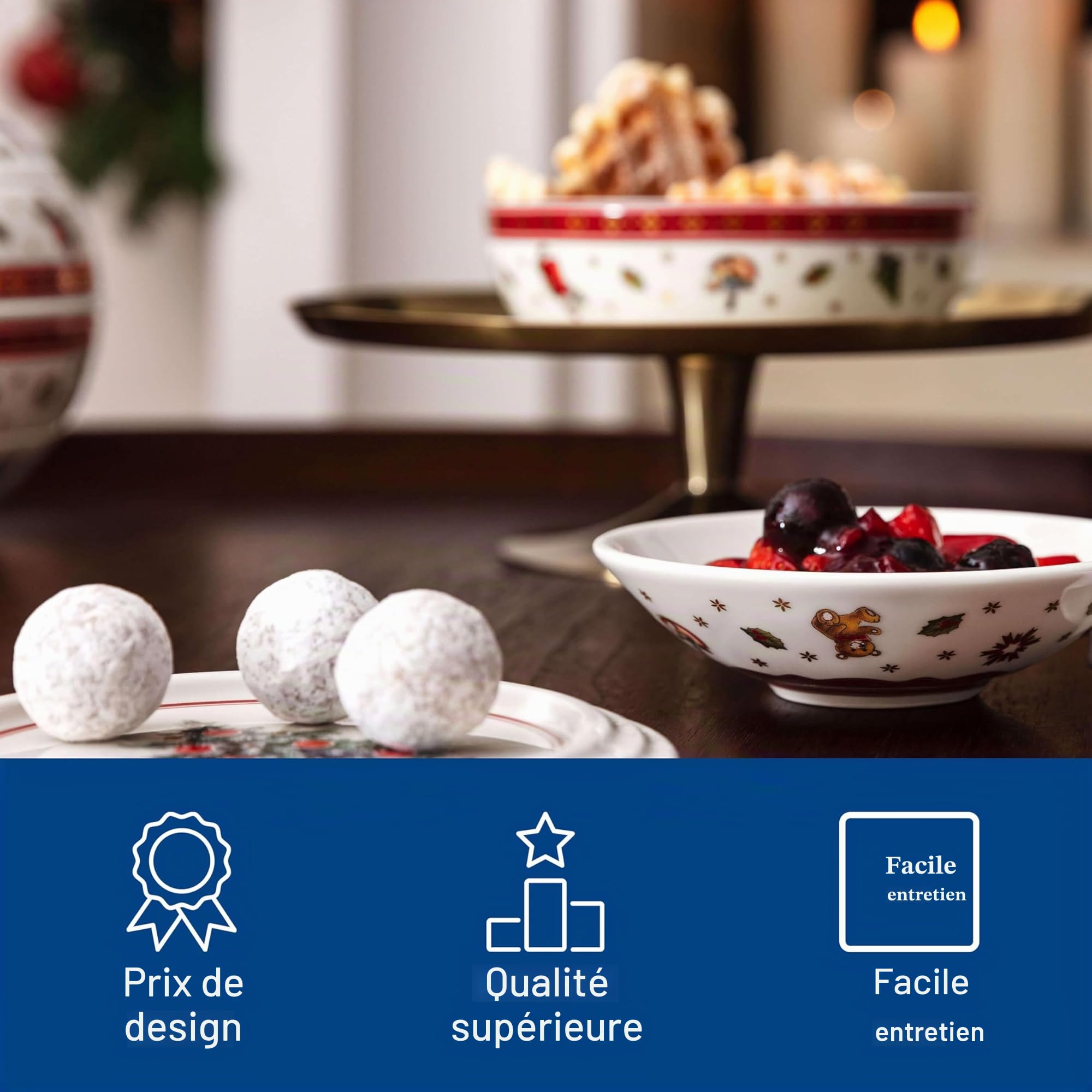 Villeroy & Boch - Toy's Delight La Petite Boule Ensemble de Snacking 5 Pièces 2 Personnes Rouge, Garanti Lave-Vaisselle, Ensemble de Vaisselle, Service Noël, Déco Interieur, Porcelaine Haut de Gamme
