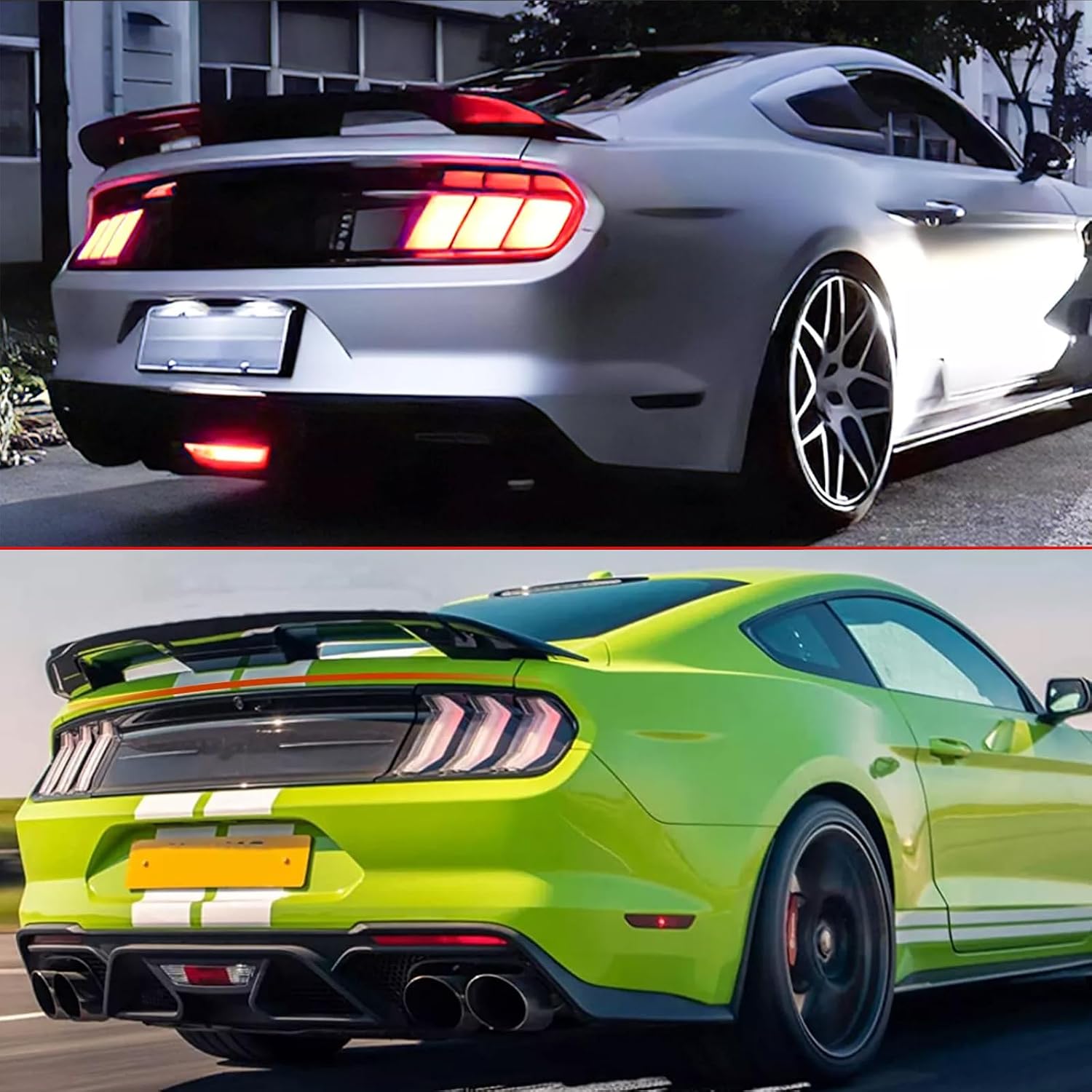 FIT for 2015-2024 Ford Mustang Carbon Fiber Print GT500 Style Rear Spoiler Trunk Spoiler Wing
