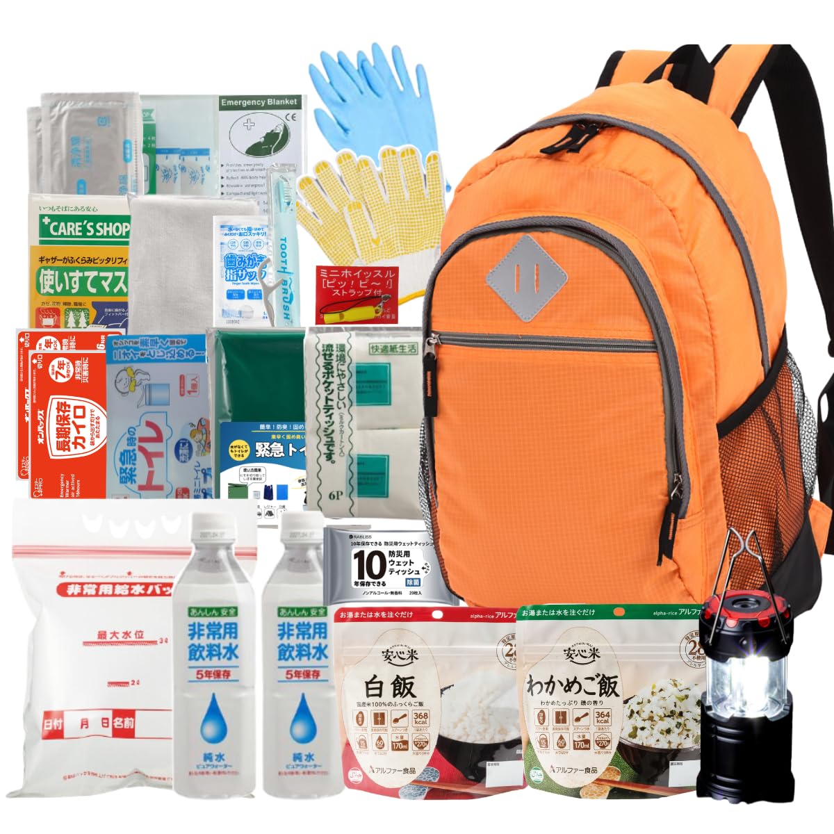 Amazon.co.jp: 備えて安心 20点 1人用 防災基本セット リュックが
