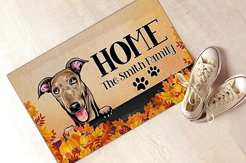 Miniatura 8 de Kobalo Tapete personalizado de bulldog inglés, divertido tapete de Halloween para puerta de perro, calabaza aterradora, felpudo de bienvenida, para