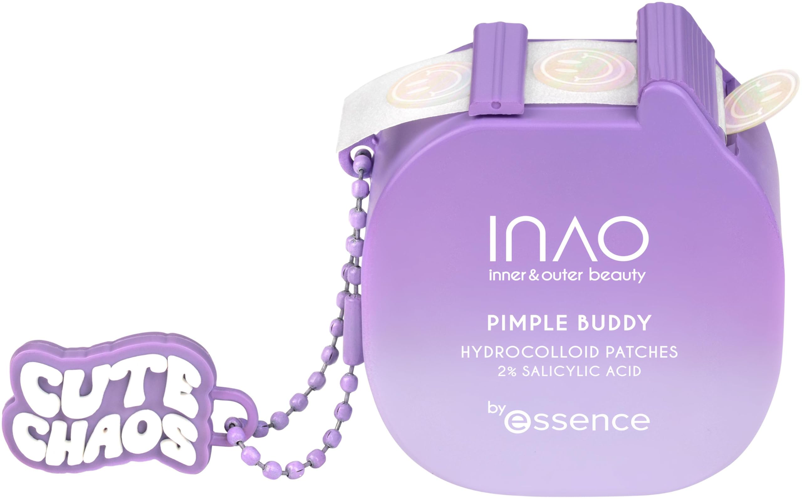 essence INAO inner and outer beauty Pimple Buddy Pickel Patches – Hydrokolloid Pflaster mit 2% Salicylsäure & Centella Asiatica – gegen Unreinheiten & Rötungen – unsichtbar, Tag & Nacht – 60 Stück