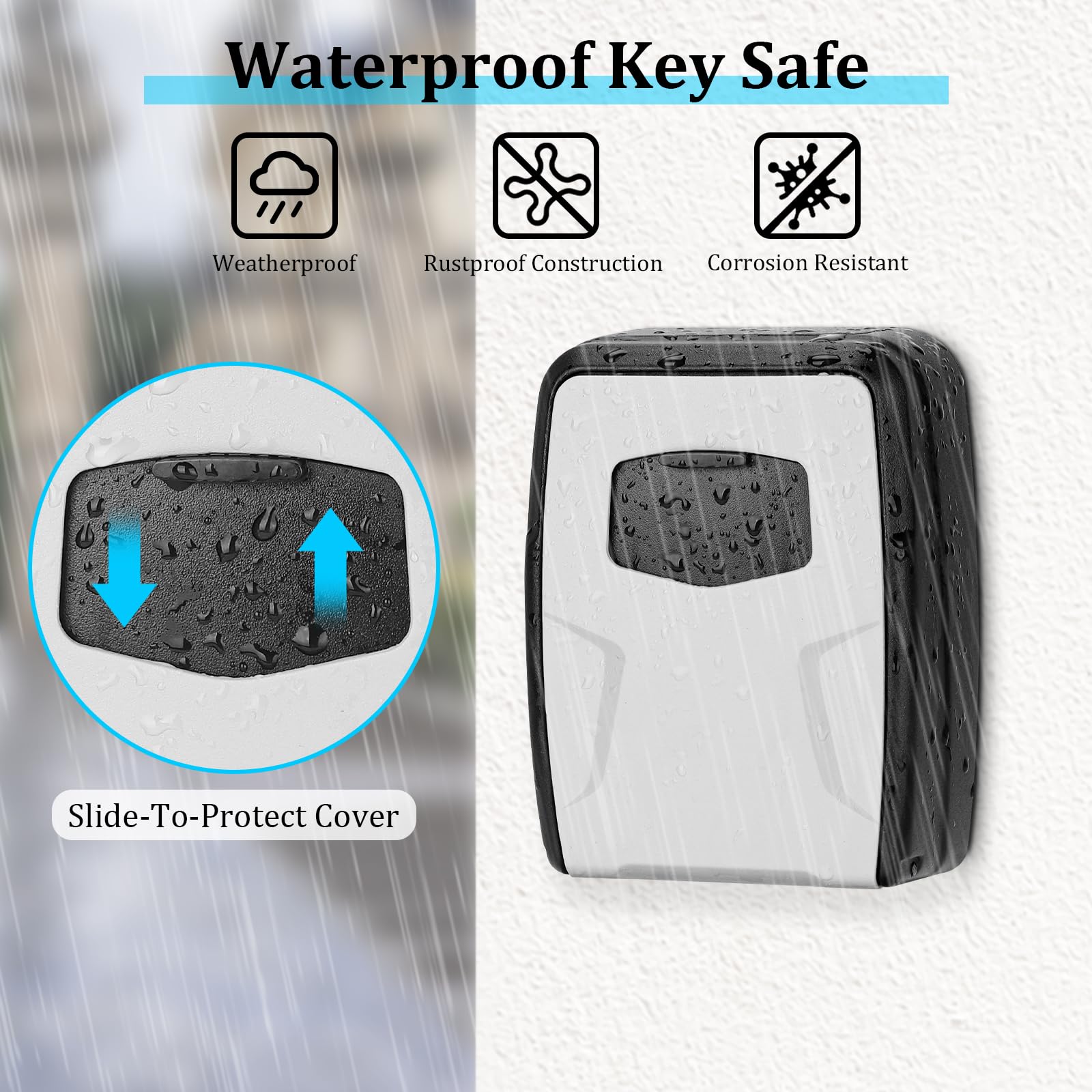 Cajetín Llaves con Código 4 Dígitos, Caja Llaves Pared Grande, Caja Seguridad Llave de Exterior, Guarda Llave Resistente e Impermeable para Casa, Garaje, Oficina y Jardín