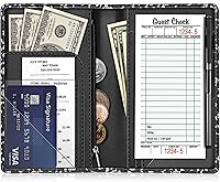 Vista 18 de Libreta organizadora para meseros Fintie con bolsillo con cremallera, de piel sintética para restaurante, tarjetero para presentadores de cheques
