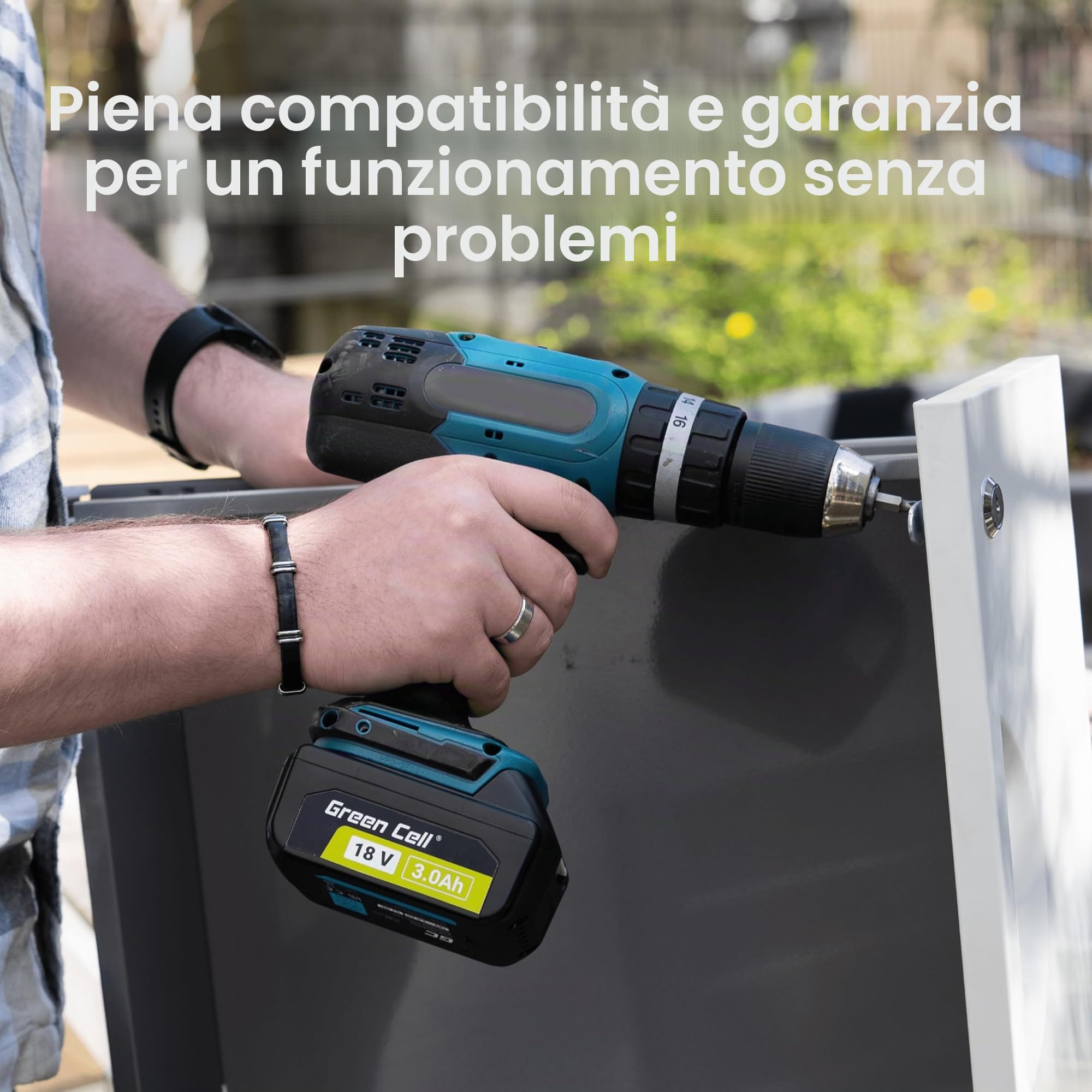 Batteria Green Cell 18V 5Ah Li-Ion per Elettroutensili Makita LXT — Sostituzione Qualità, Indicatore LED, Prestazioni Ottimizzate