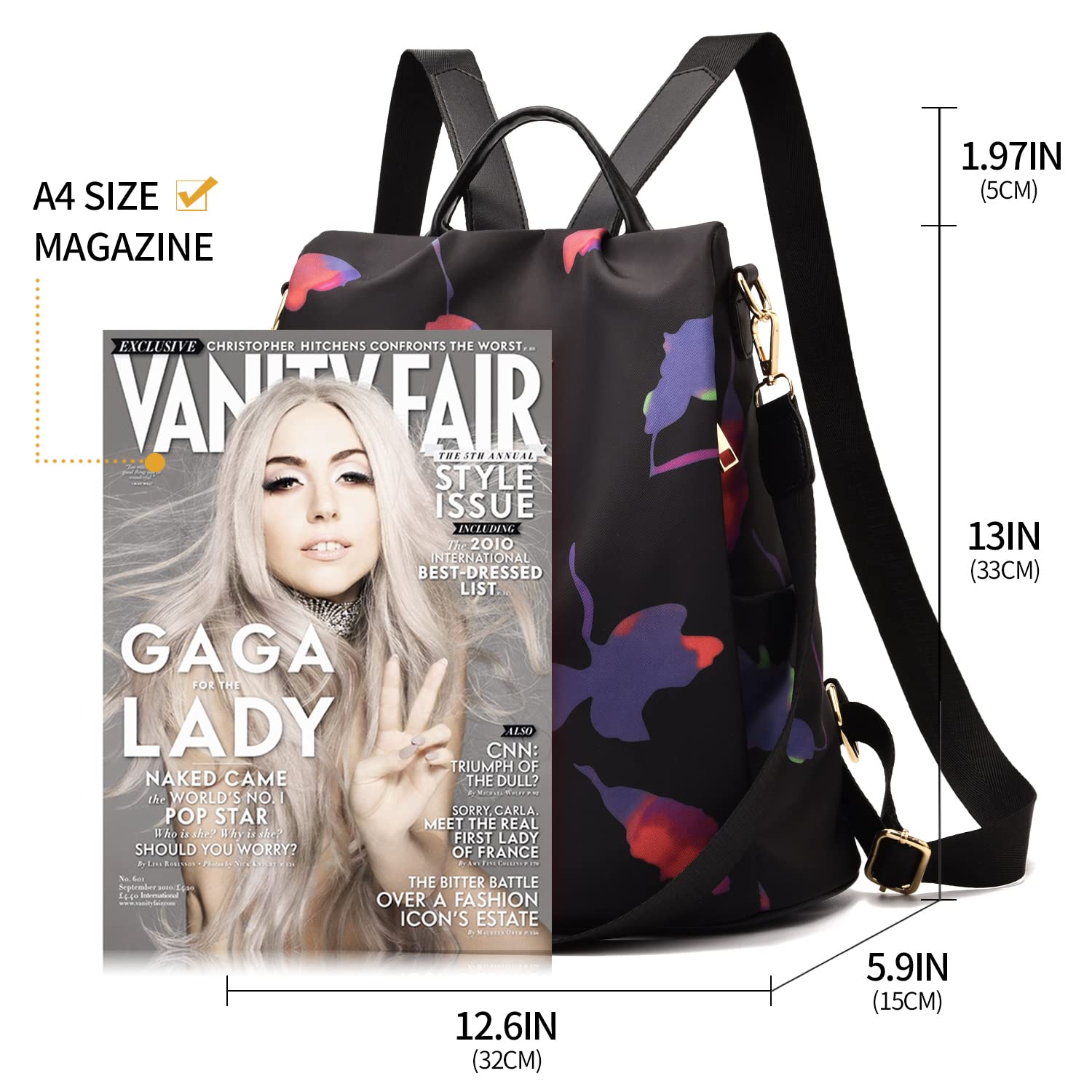 shepretty Zaino Donna Borsa Tracolla Zainetto impermeabile.