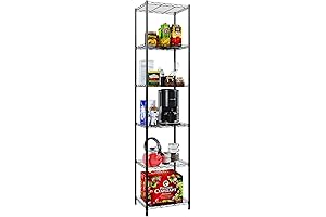 6 Tier Shelving Unit Metal, Industrial Metal Storage Rack Wire Shelf Storage Shelves Black