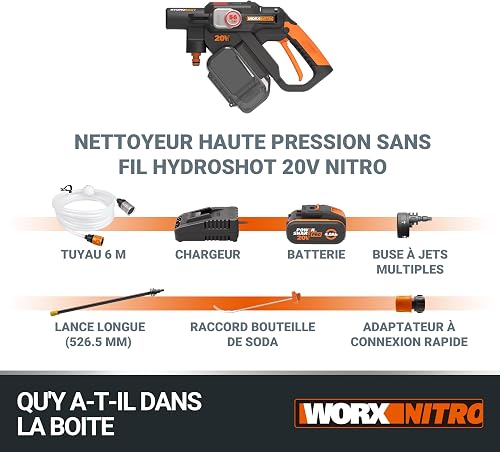 WORX Nettoyeur Haute Pression Brushless 20V Hydroshot WG633E - 9