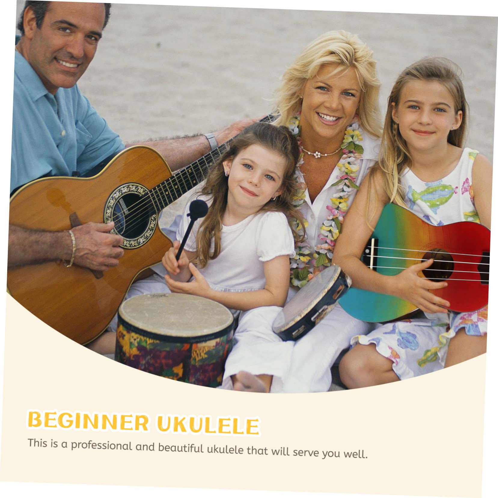 minkissy 21 Zoll Regenbogen Ukulele Satz für Anfänger Handgefertigte Akustik Gitarre mit Rucksack Leicht und Tragbar Musikinstrument für Kinder und Erwachsene