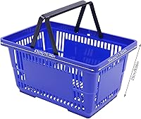 Vista 4 de 12 cestas de compras de 18 litros con asas, cestas de compras, carritos de comestibles con asas, cestas de plástico para tiendas de comestibles