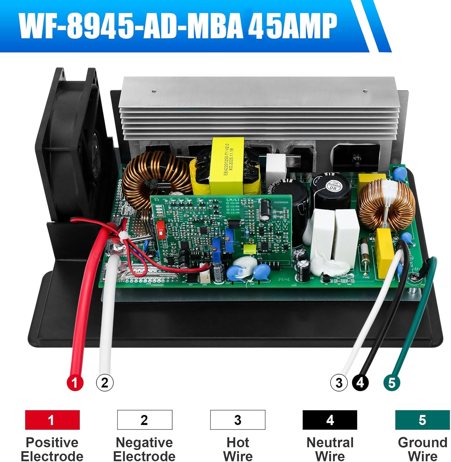 Upgrade Wf-8945an Power Converter with Recognition Lead Acid and Lithium Batteries - Rv Wf-8945-Ad-Mba 45 Amp Converter for Wf-8945 and Parallax 7145 Converter