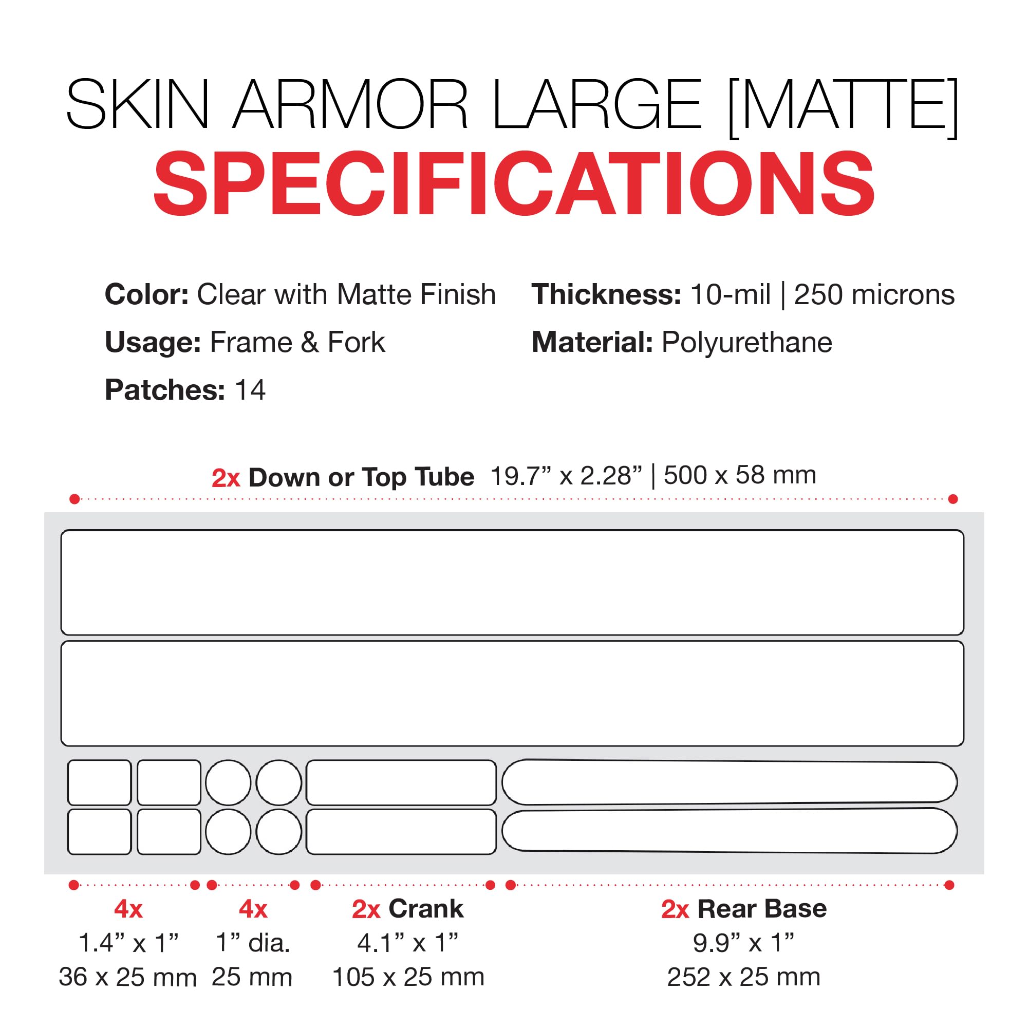 ZEFAL Skin Armor Ochrona ramy rowerowej, matowa