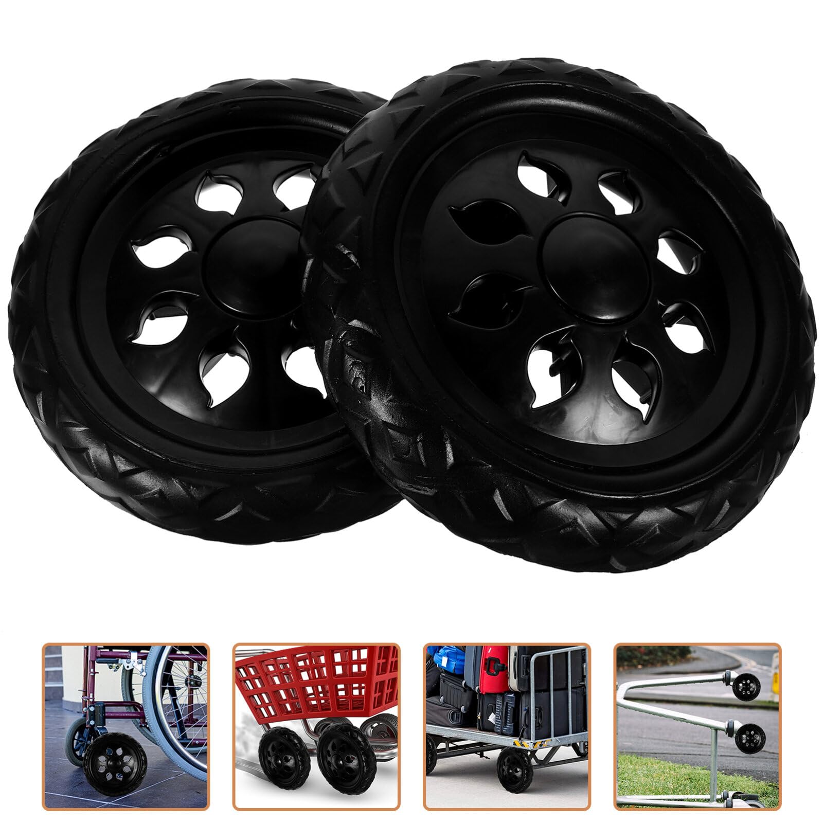 EXCEART 2pcs Replacement Wheels for Shopping Carts Grocery Trolleys Push Carts Easy Installation Caster Wheels for Smooth Mobility for Various Push Cart Use - Image 3