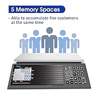 Vista 7 de ACLAS Báscula de computación de precio digital NTEP certificada legal para el comercio 60 libras 0.02 libras Báscula comercial al por menor