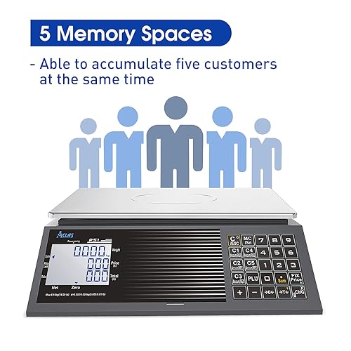 Miniatura 7 de ACLAS Báscula de computación de precio digital NTEP certificada legal para el comercio 60 libras 0.02 libras Báscula comercial al por menor con