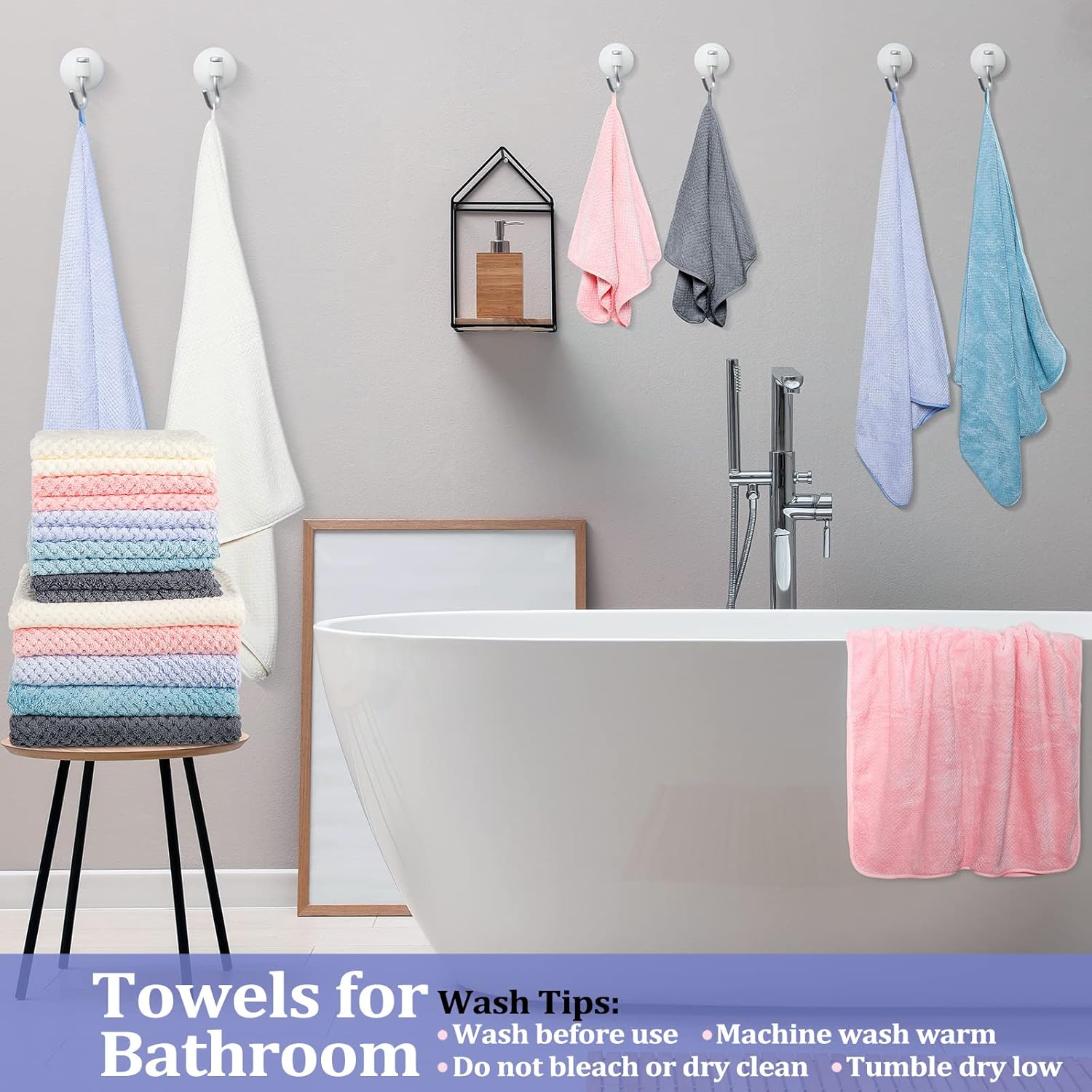 Mixweer 20 Pcs Bath Towel and Washcloths Set for Bathroom Includes 5 Bath Towels 5 Hand Towels 10 Washcloths, Soft Coral Velvet Absorbent Quick Dry for Sports Shower Hotel Spa(Multicolor)