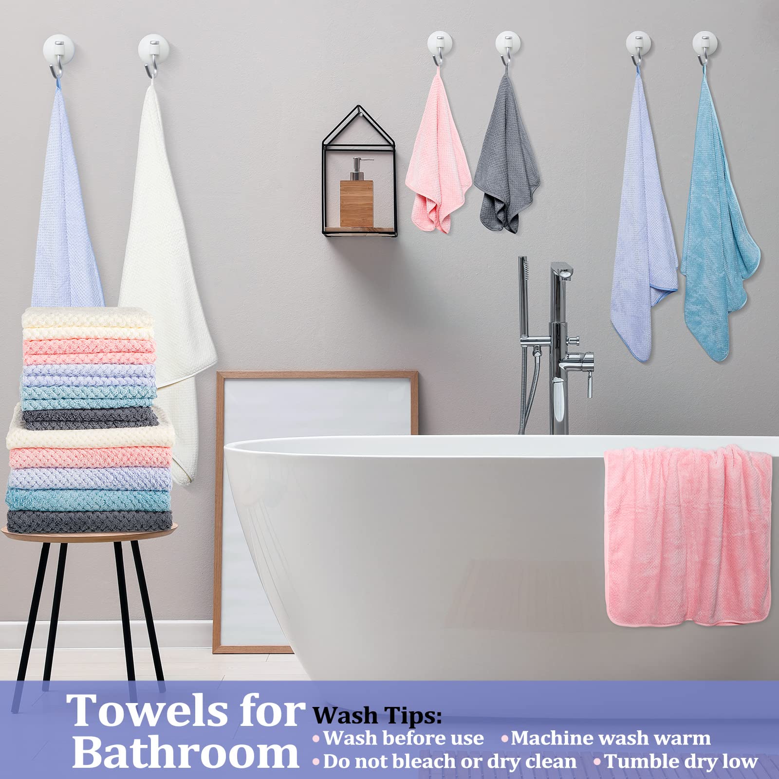 Mixweer Set Regalo 20 Asciugamani In Velluto Corallo - 5 Bagno 70x140, 5 Viso, 10 Salviette - Vari Colori