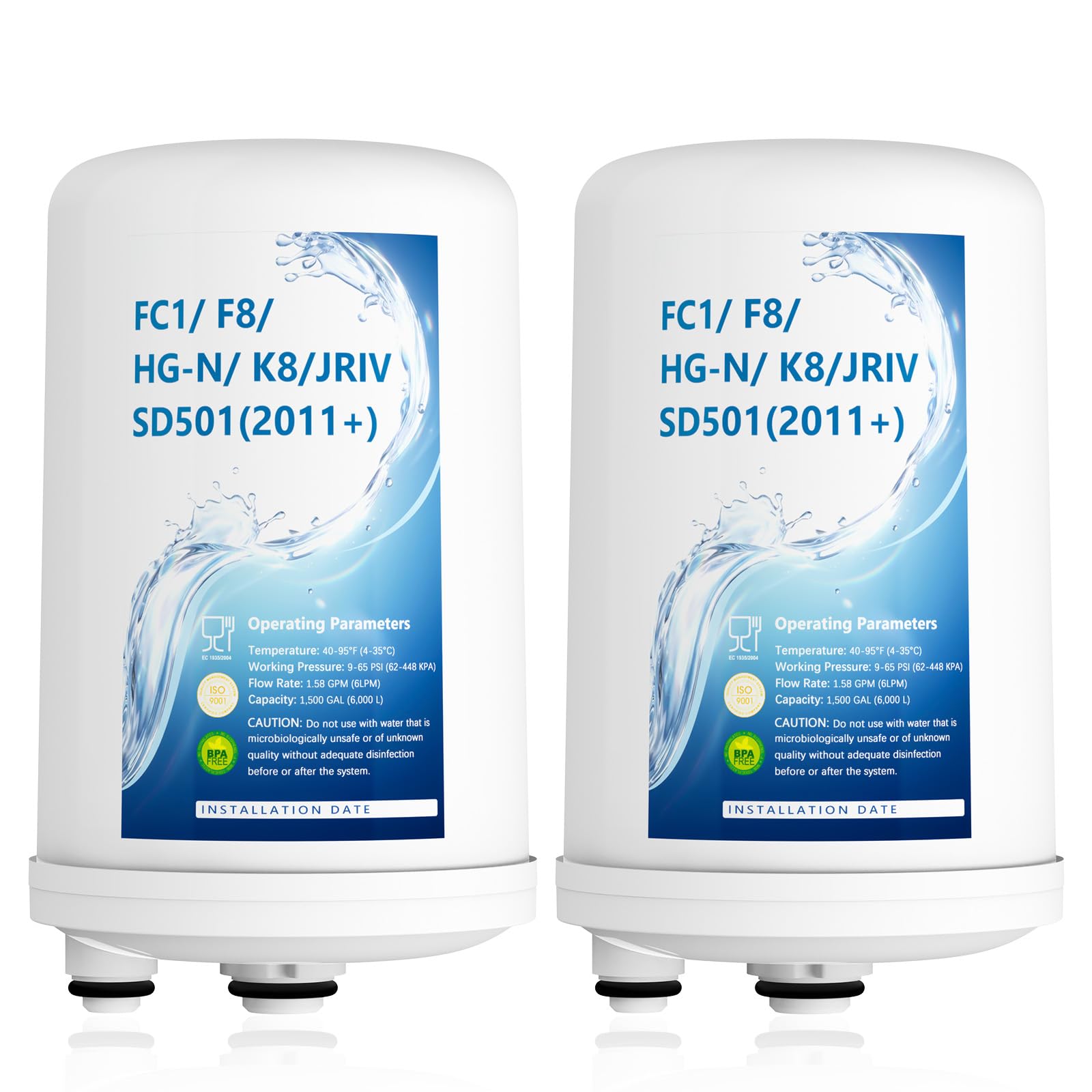 Photo 1 of Seanutp FC1 F8 HG-N Water Filter Replacement (2 Pack)