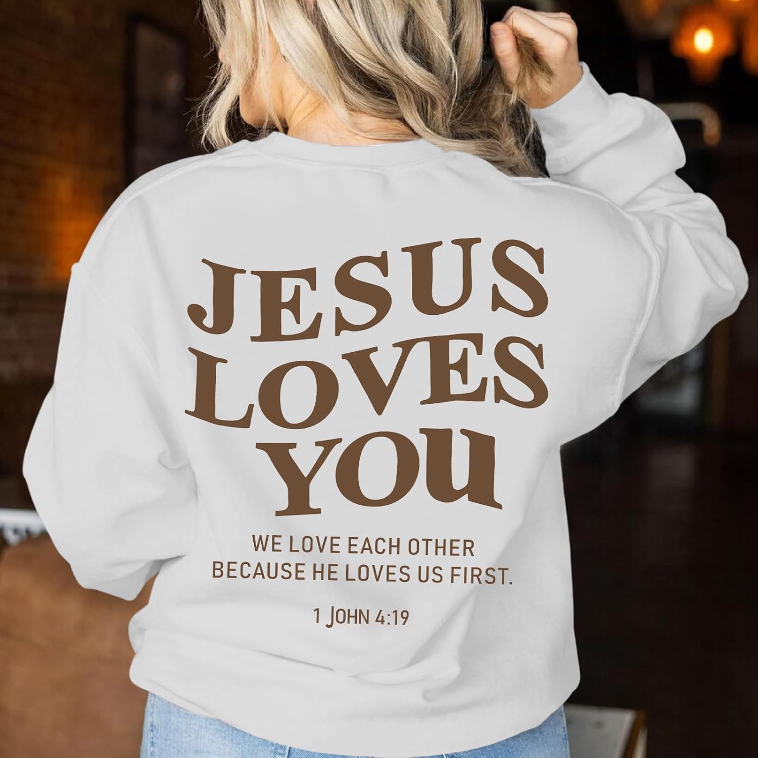 Fleece Christian Sweatshirts Women Jesus Loves You Jesus Is King Hoodie Religious Faith God Shirts Oversized Tops - Image 5