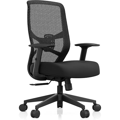 Tempur-Pedic ProTask Executive Task Office Chair with Mesh Back and Built-in Lumbar Support, Height-Adjustable Ergonomic Mesh Office Desk Chair, Black