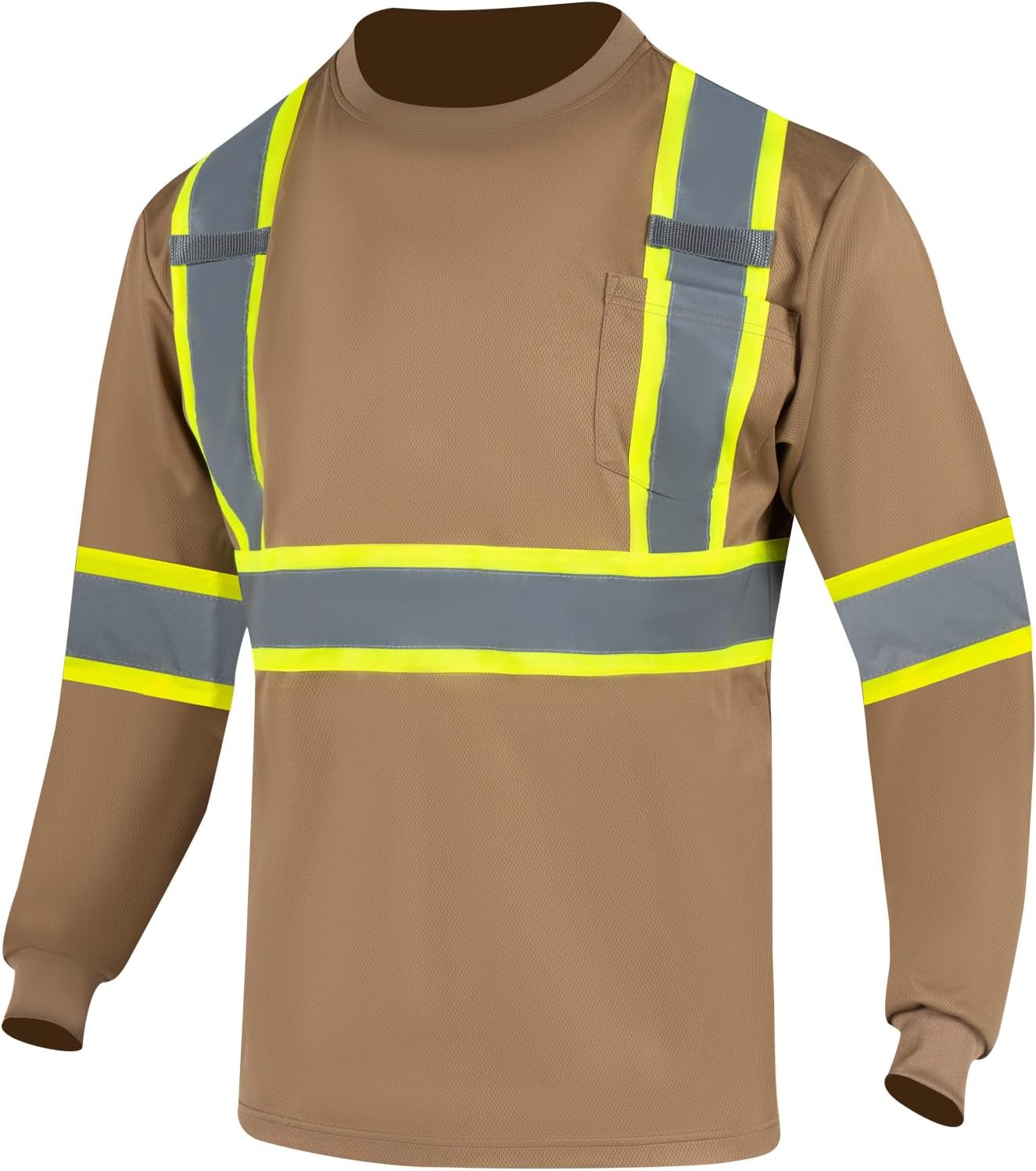 FONIRRA Long Sleeve Safety T Shirt Reflective High Visibility Construction Work Shirts ANSI Class 3 for Men - Image 3