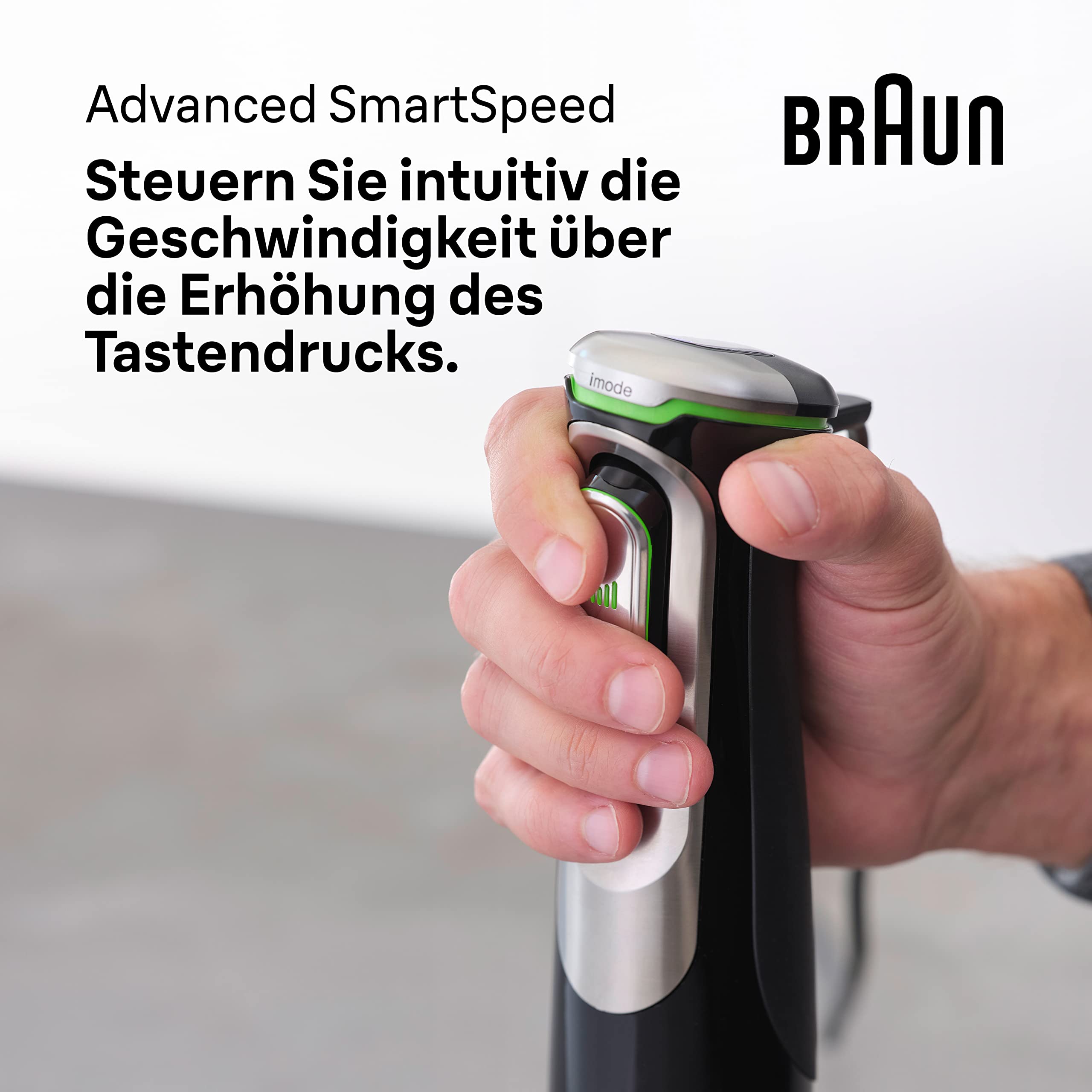 Braun MultiQuick 9 - Stabmixer mit SplashControl-Technologie, Präzise Geschwindigkeitsregelung, Active PowerDrive, 1,2L Küchenmaschine, Zerkleinerer, 600 ml Becher, 1200W, Schwarz (MQ9187XLI)