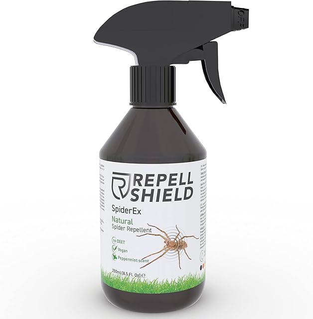 RepellShield Spider Repellent Spray - Ideal Anti Spider Spray: Peppermint Spider Deterrent with Citronella Spider repellent indoor & Spider Repellent Outdoor - Alternative to Spider Killer Spray 250ml