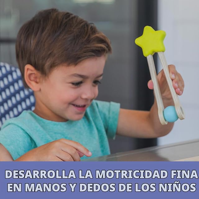 Foto 3 de 6 de Learning Resources Conjunto de 6 Pinzas Divertidas de Madera Easy Tweezies, Juguete Montessori