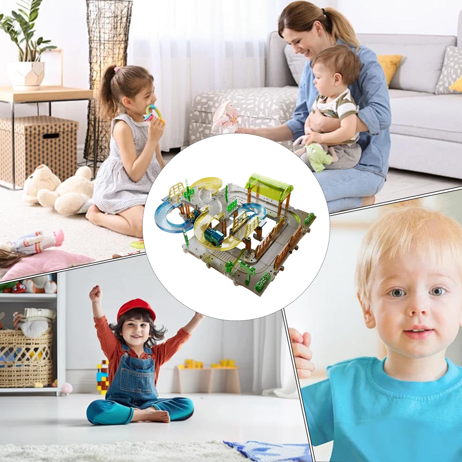Zestaw Kolejkowy dla Dzieci Zabawki Edukacyjne i Rozwojowe Podróżne dla | Elektryczny Zestaw Torów Kolejowych Hobby Kolekcja Do Wewnątrz I Na Zewnątrz Stół Impreza Święta