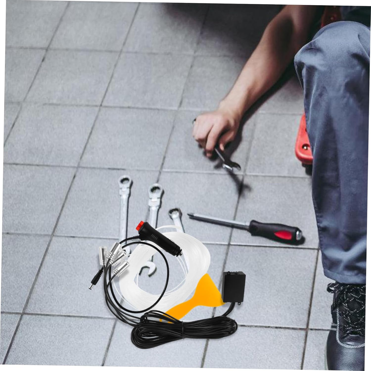 1set Led Interior Car Strip Lights Kit Fiber Optic Atmosphere Light for Vehicle Decoration Remote Control Color Changing for Enhancing Night Driving