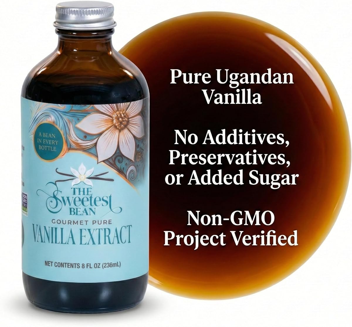 Luxury Single-Origin Ugandan Vanilla Bean Extract (16oz Bulk) view 2
