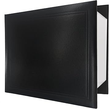 GraduatePro Diploma Cover 8.5x11 Graduation Certificate Document Holder Letter Size Black Left Right Open
