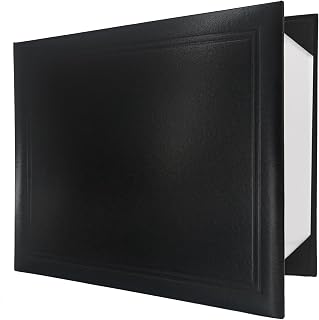 GraduationMall 8.5"x11" Smooth Padded Diploma Cover Panoramic Certificate Holder Black