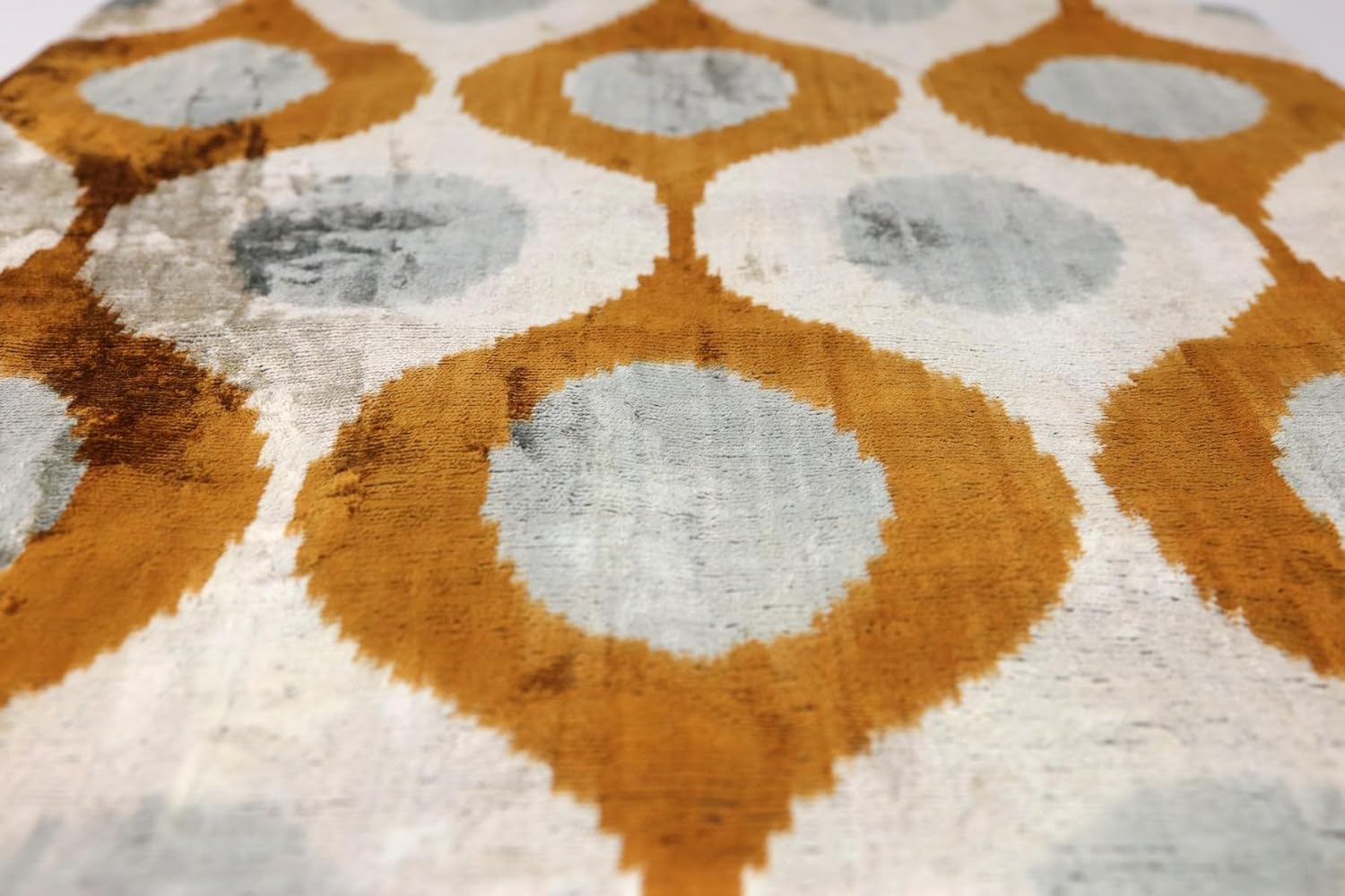 CANVELLO Amber & Gray Circle Velvet Pillow 20x20 – Handcrafted Luxury