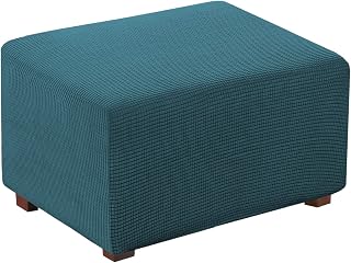 Flamingo P Oversized Ottoman Slipcover Sofa Spandex Jacquard Stretch Storage Ottoman Cover Protector Covers (X-Large, Deep Teal)