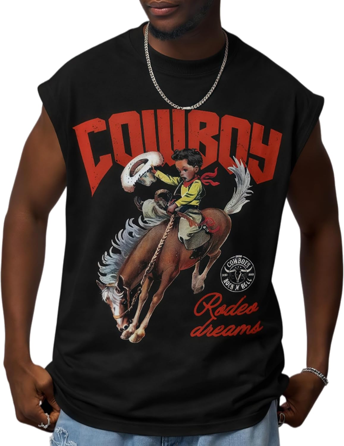 Mens Graphic Tank Tops, Christian Shirts Y2K Oversized Jesus Cotton Sleeveless Printed Tees