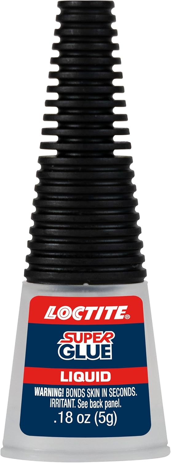 Loctite Super Glue Liquid Longneck Bottle, Clear, 0.18 fl oz Bottle, 1 Pack - Superglue for Plastic, Wood, Metal, Crafts & Repair, Cyanoacrylate Adhesive Instant Glue, Quick Dry