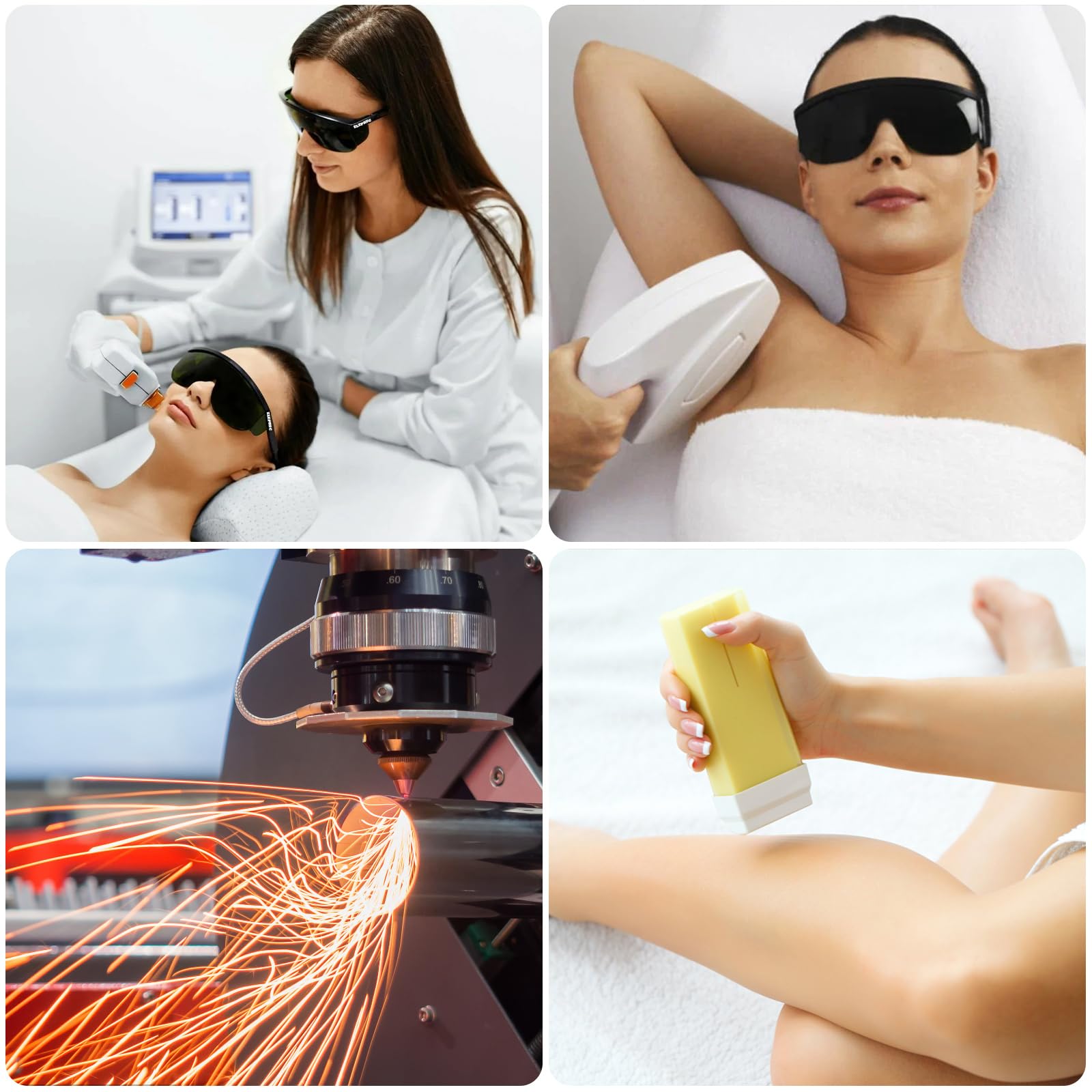 Okulary ochronne laserowe IPL 190 nm – 2000 nm, okulary ochronne UV, okulary ochronne laserowe do ochrony oczu i depilacji laserowej, opalania, terapii światłem czerwonym