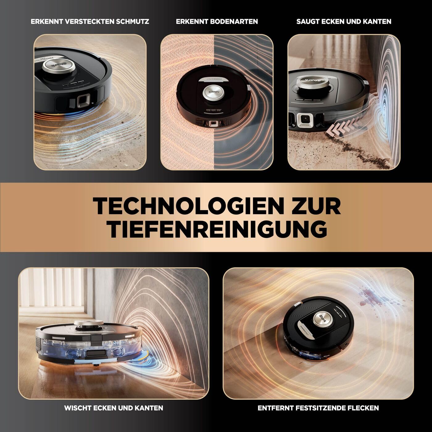 Shark PowerDetect 2-in-1 Roboter Staubsauger & Wischmopp Schwarz