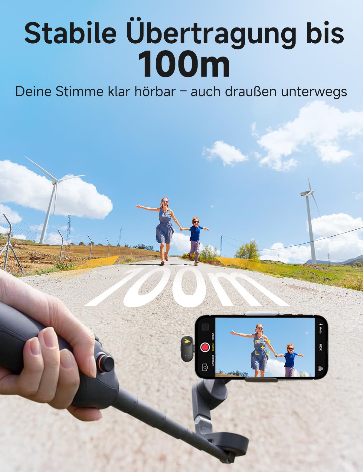MAONO Kabelloses Handy Mikrofon - USB-C Wireless Mini Mikrofon für iPhone 17/16/15 Android, 4 Level Rauschunterdrückung, KI Stimmenwechsel, 30h Laufzeit, Mic für Vlog, YouTube, Aufnahmen, Wave T1 Mini