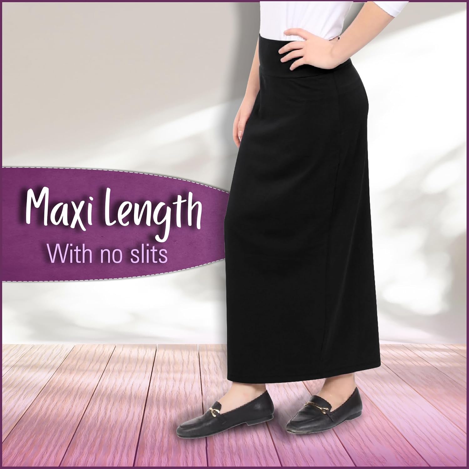 Kosher Casual Long Pencil Skirts for Women – Cotton Stretch Fabric Fitted Maxi Skirt with High-Waisted Fit - Image 2