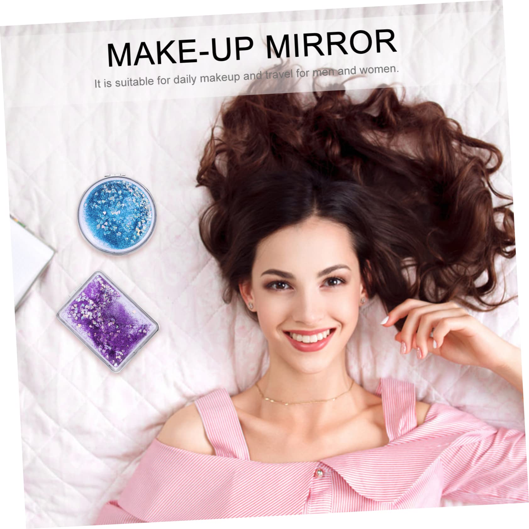 FRCOLOR 6 specchi da trucco con ingrandimento, piccolo specchio cosmetico per Halloween, assecoires da viaggio, specchio portatile