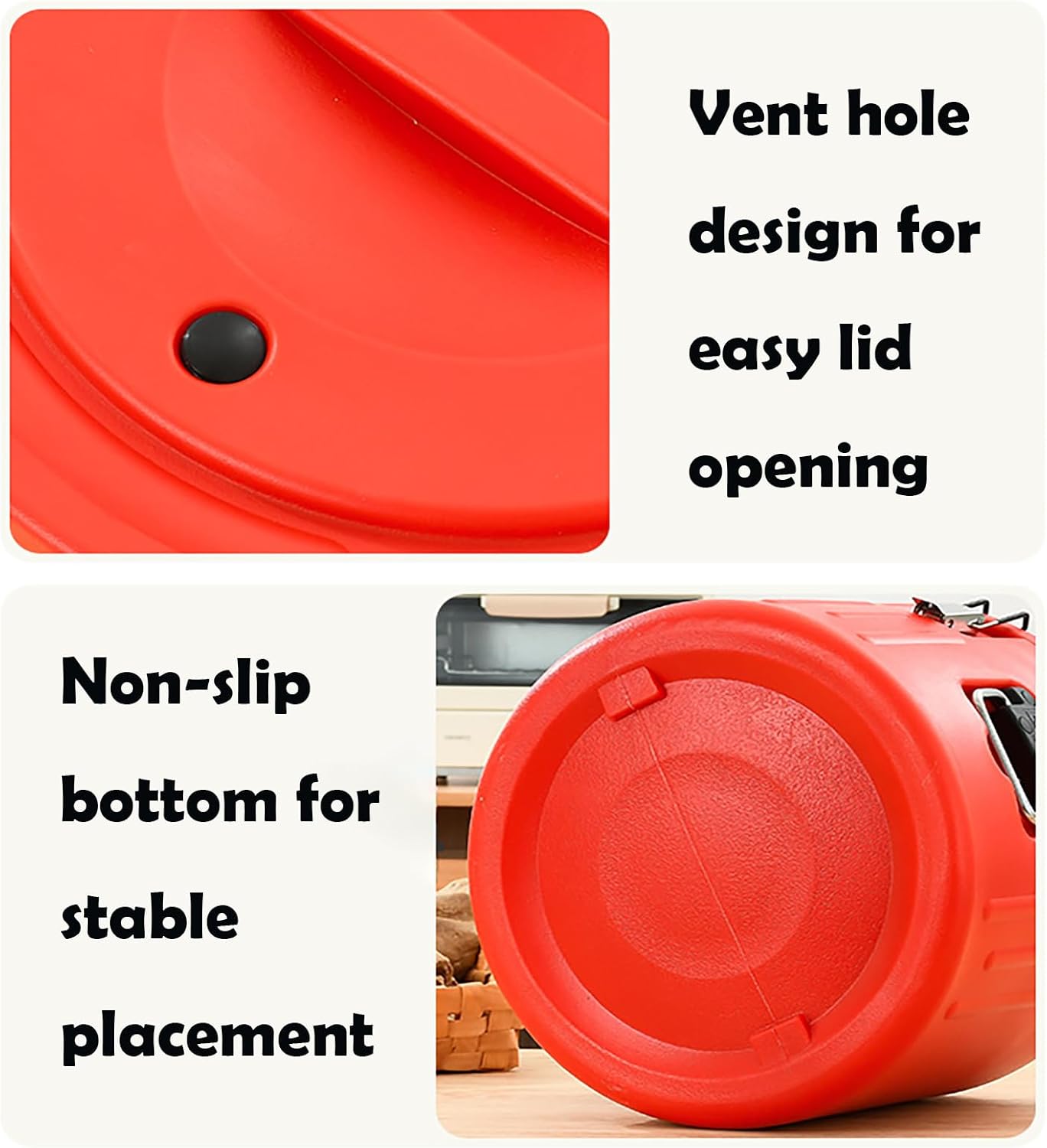Insulated Beverage Dispenser 5 Gallon Portable Beverage Cooler with Handles Spigot & Spout, 304 Stainless Steel Interior Cold Hot Drink Dispenser for Camping Outdoor Party, Red Outdoors Water Jug