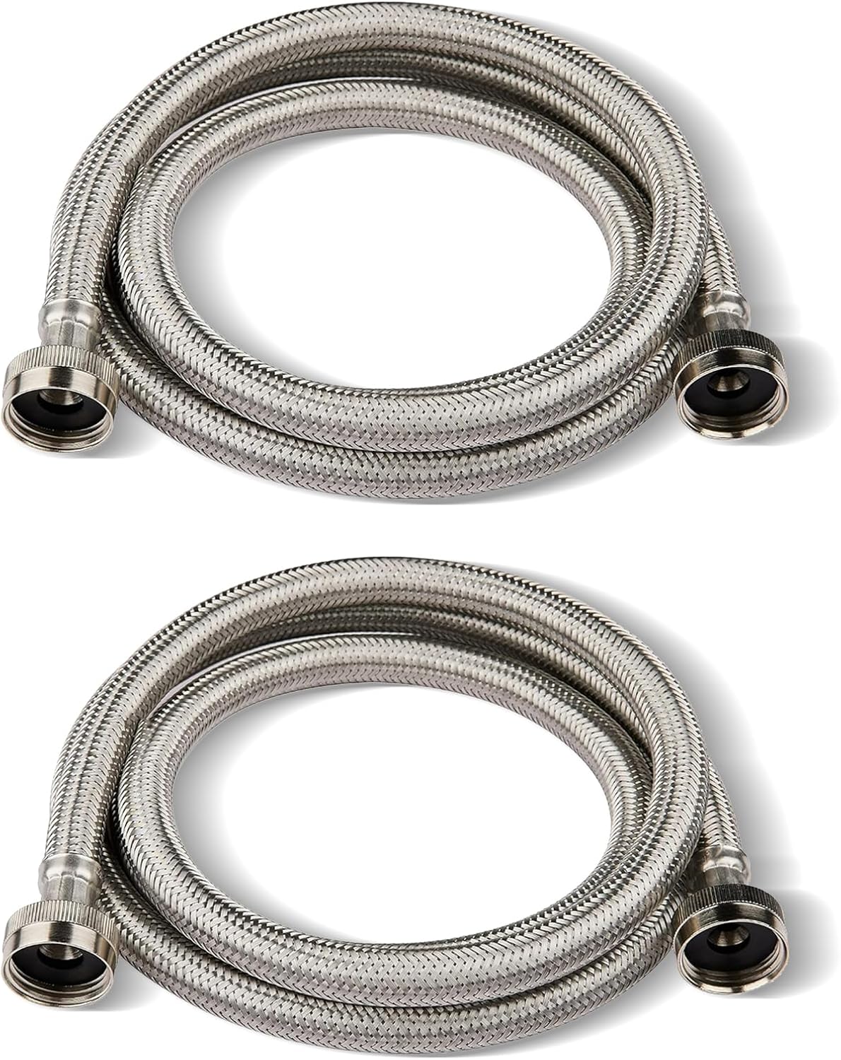 10-Pack HeSun 6 Ft Washing Machine Hose, 3/4" FHT Stainless Steel Washer Hose, for Hot and Cold Water Supply Lines (6 Ft)(HOSE009-10)