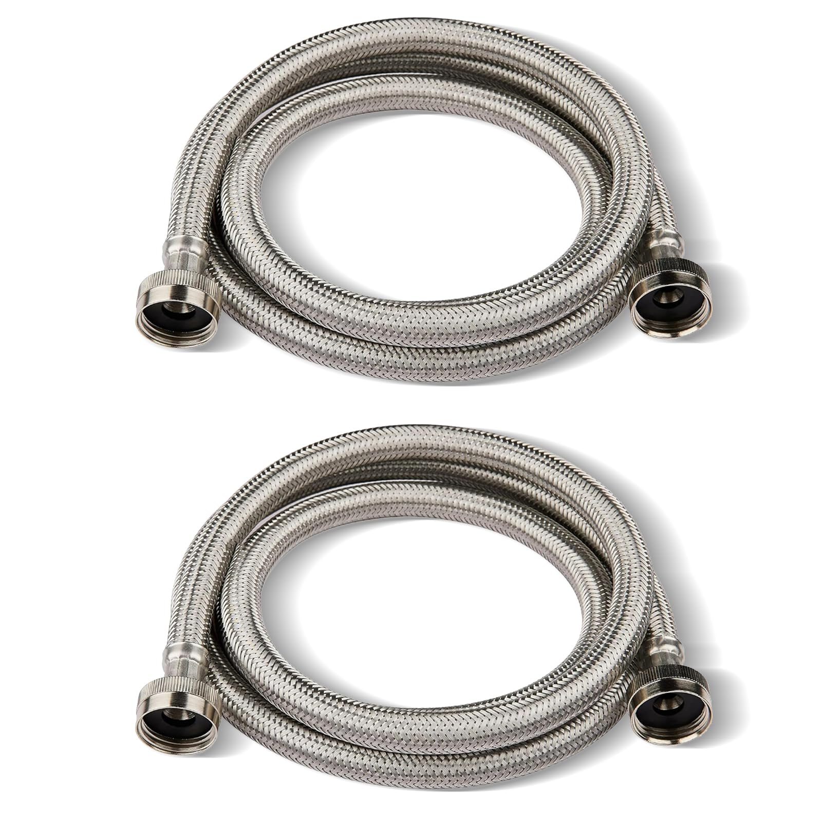 Tuyau de lave-linge HeSun inox 1,2m flexible anti-torsion alimentation eau FHT 1,9cm