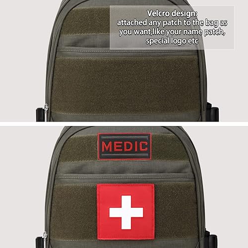 Miniatura 3 de Bolsa de primeros auxilios, mochila médica de emergencia roja vacía, bolsa de primeros auxilios, bolsa de trauma impermeable con múltiples bolsillos