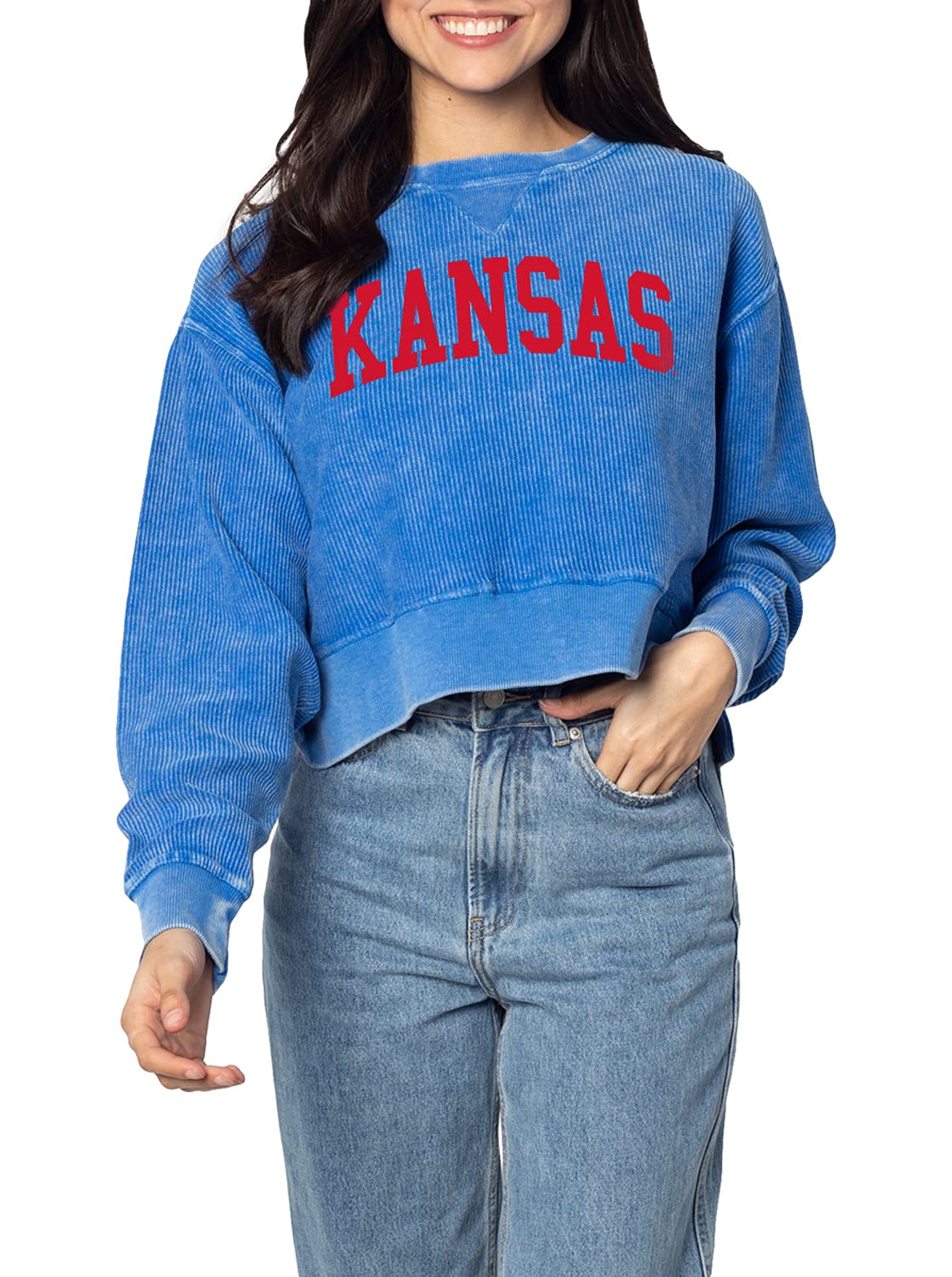 chicka-d NCAA womens Corded Boxy Pullover