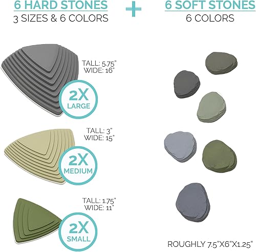 Miniatura 2 de JumpOff Jo - Rocksteady - Bloques para mejorar el equilibrio y la coordinación y piedras de espuma escalonadas, juguetes sensoriales para niños -